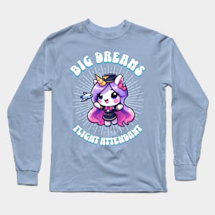 Big Dreams Flight Attendant Unicorn Ocean Edition Long Sleeve T-Shirt